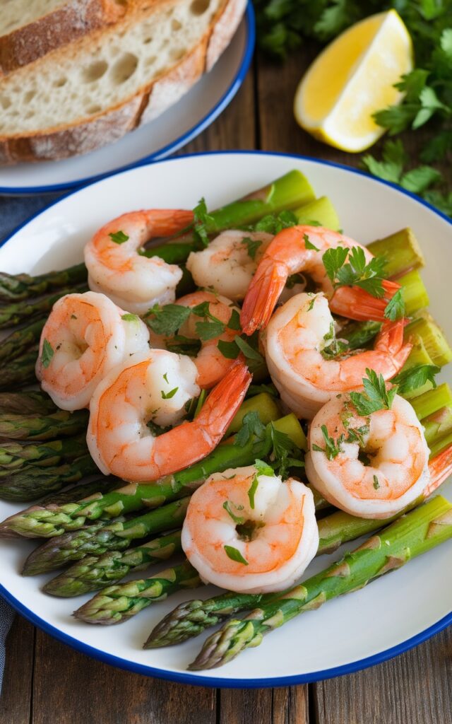 Garlic Butter Shrimp with Asparagus