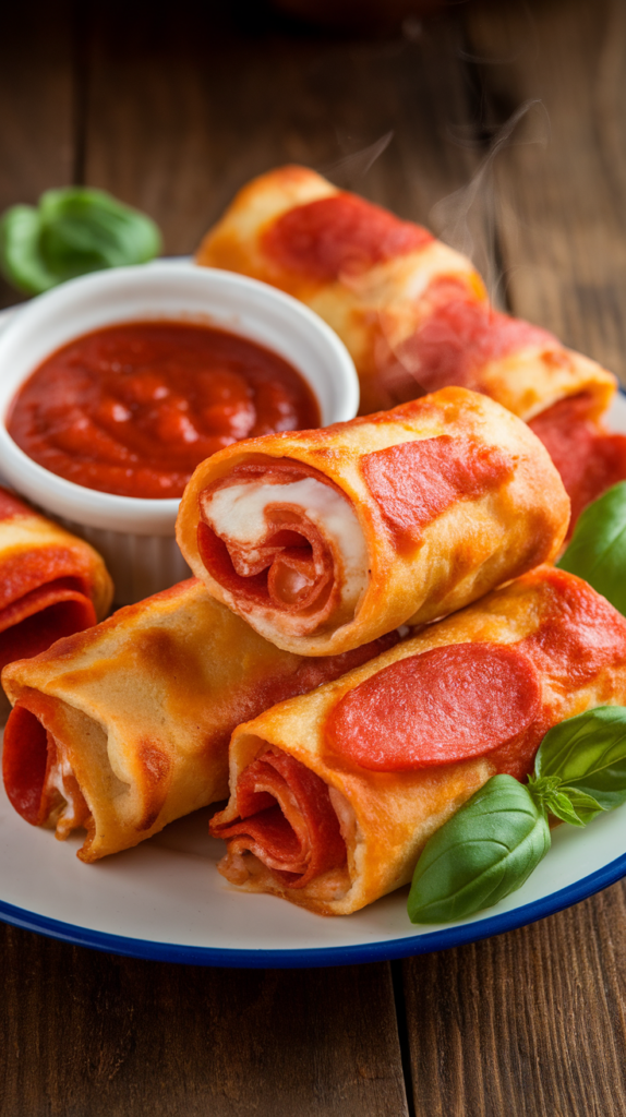 Cheese and Pepperoni Roll-Ups